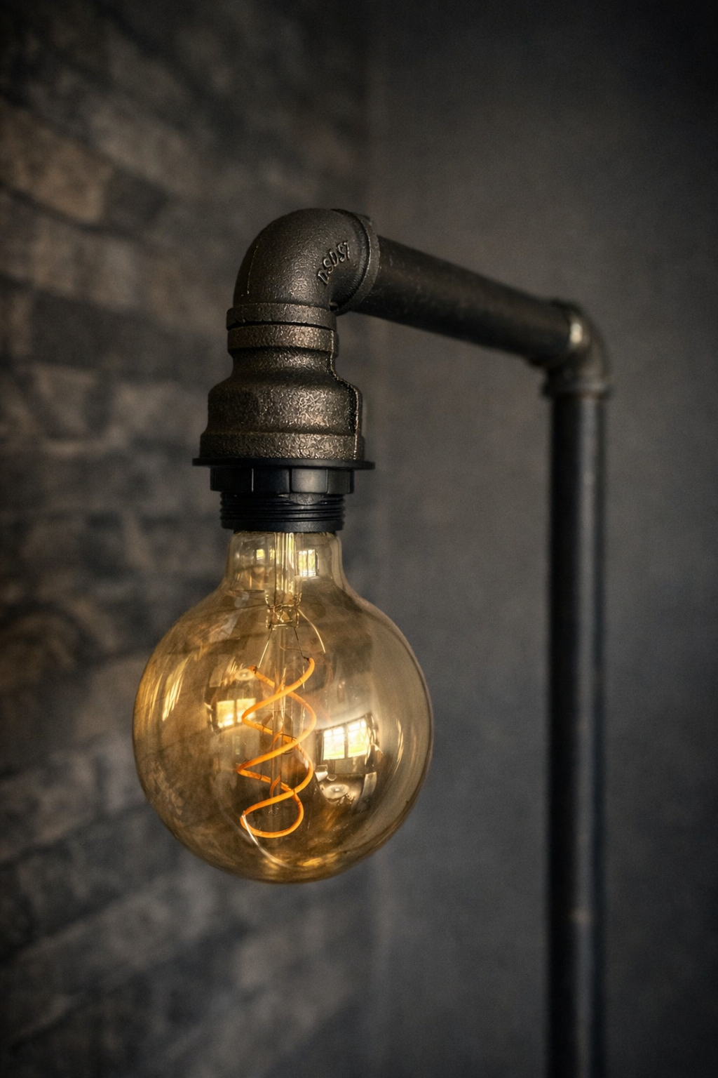 Industrial Pipe Floor Lamp – Steampunk Edison Standing Lamp – Vintage Loft Style Lighting